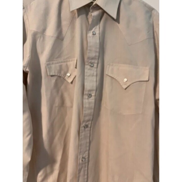 Vtg Sheplers Western Shirt 15-33 Cream Pearl Snap Rodeo Cowboy Country Mens - Picture 3 of 5
